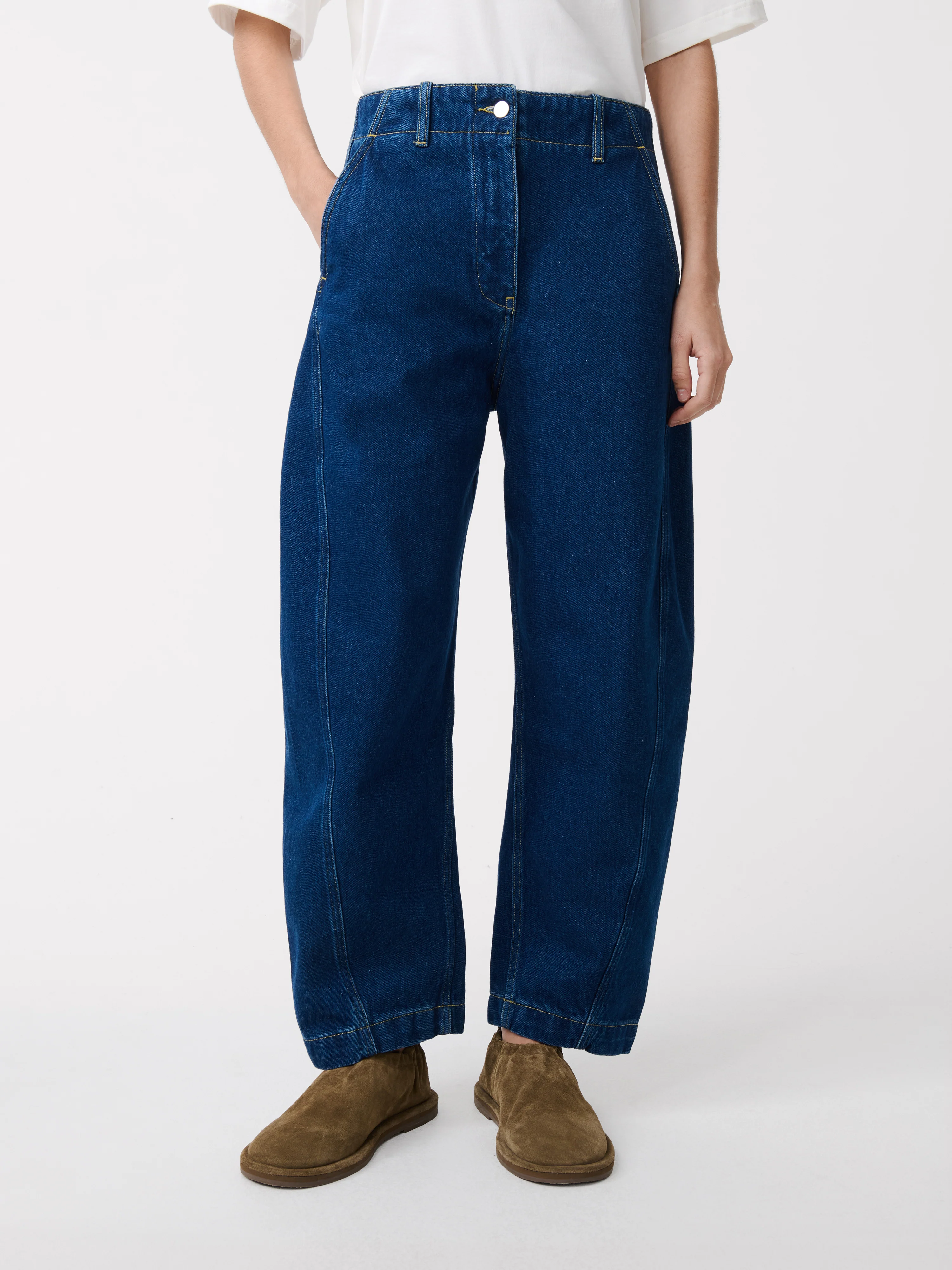 Akerman Washed Denim Pant in Indigo - Image 4