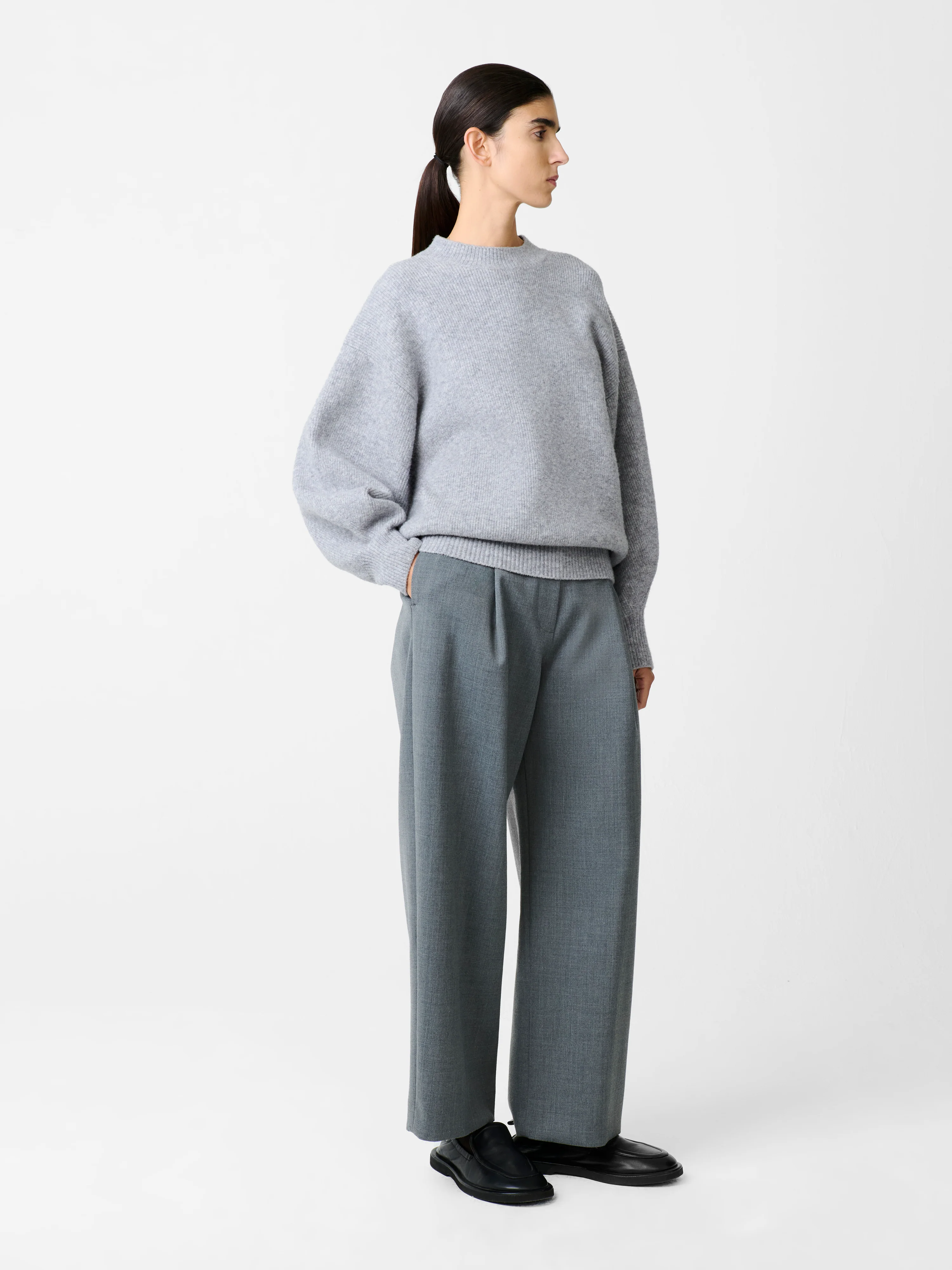 Ansell Viscose Pant in Grey Marl - Image 3