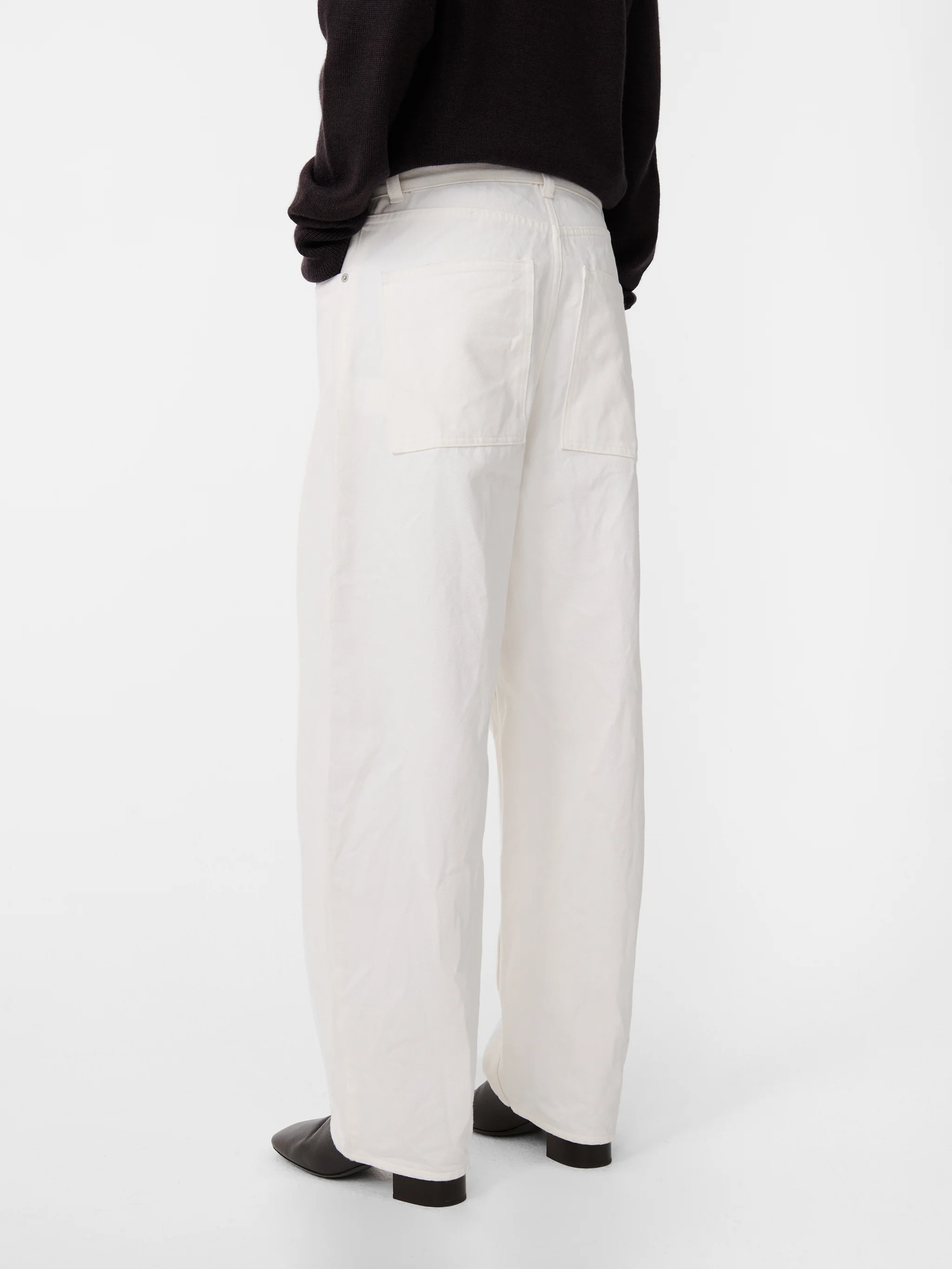 Cahun Crinkle Denim Pant in White - Image 6