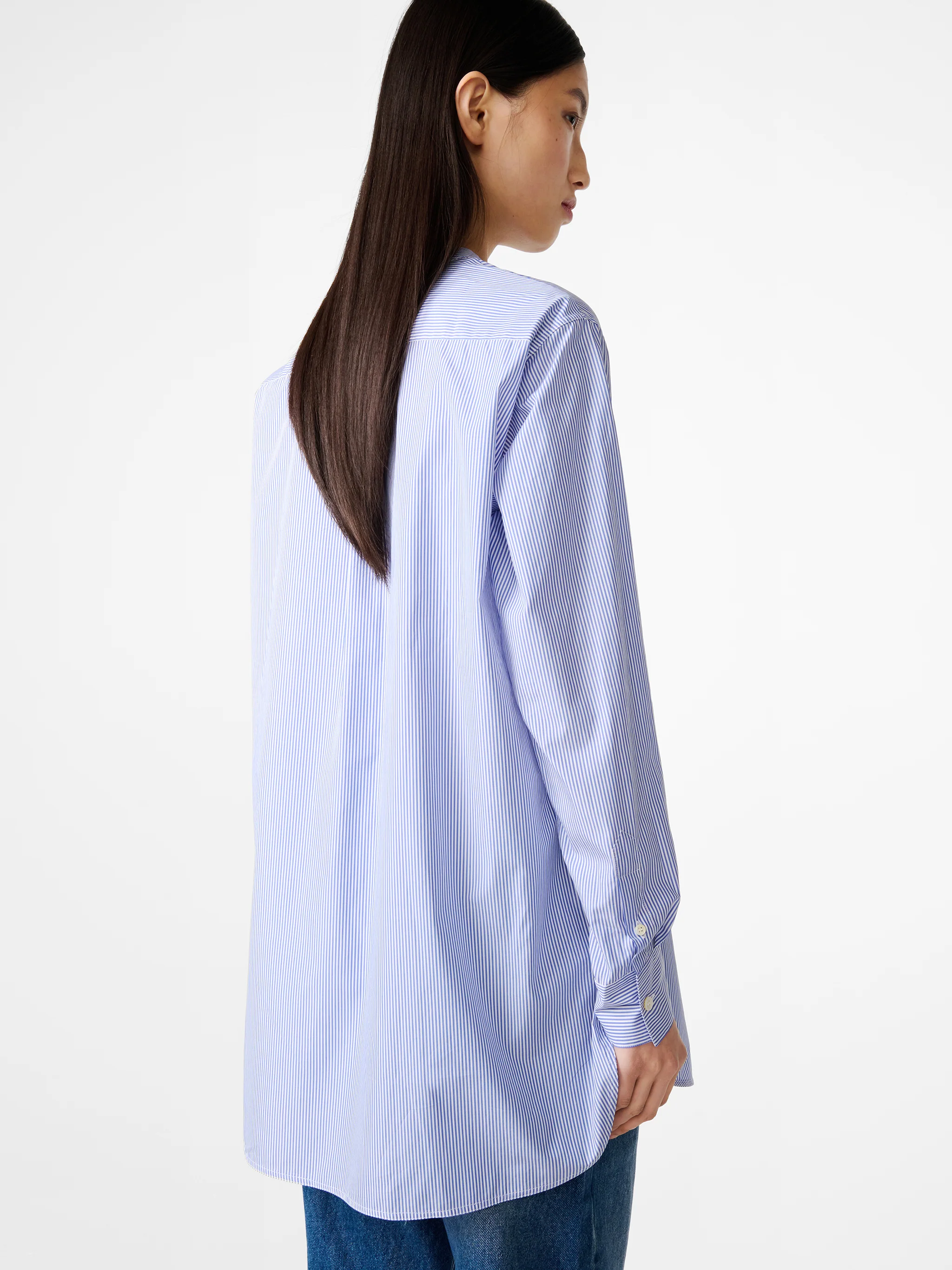 Cici Banker Stripe Shirt in Blue / White - Image 4