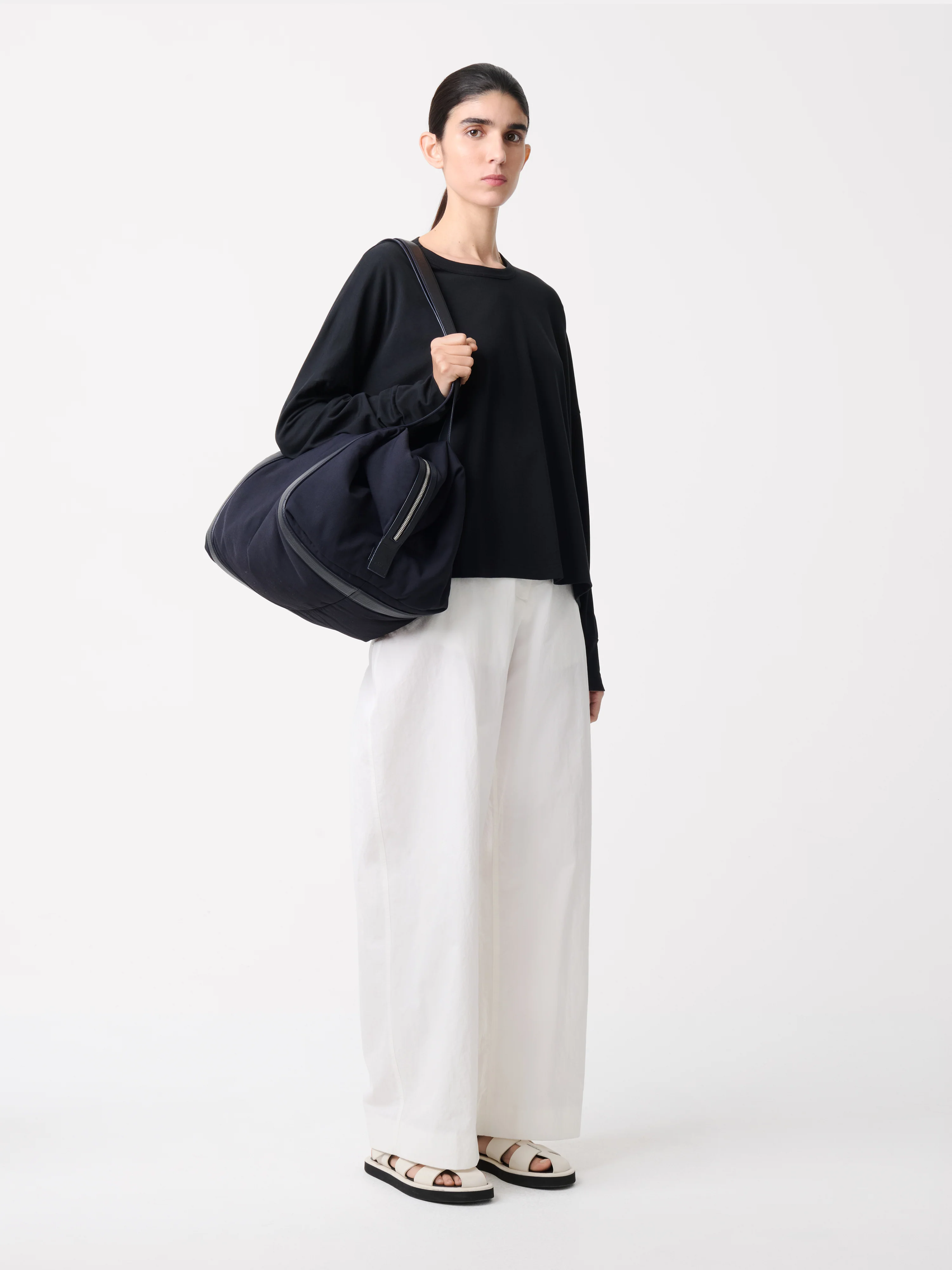 Loop Long Sleeve T-Shirt in Black - Image 3