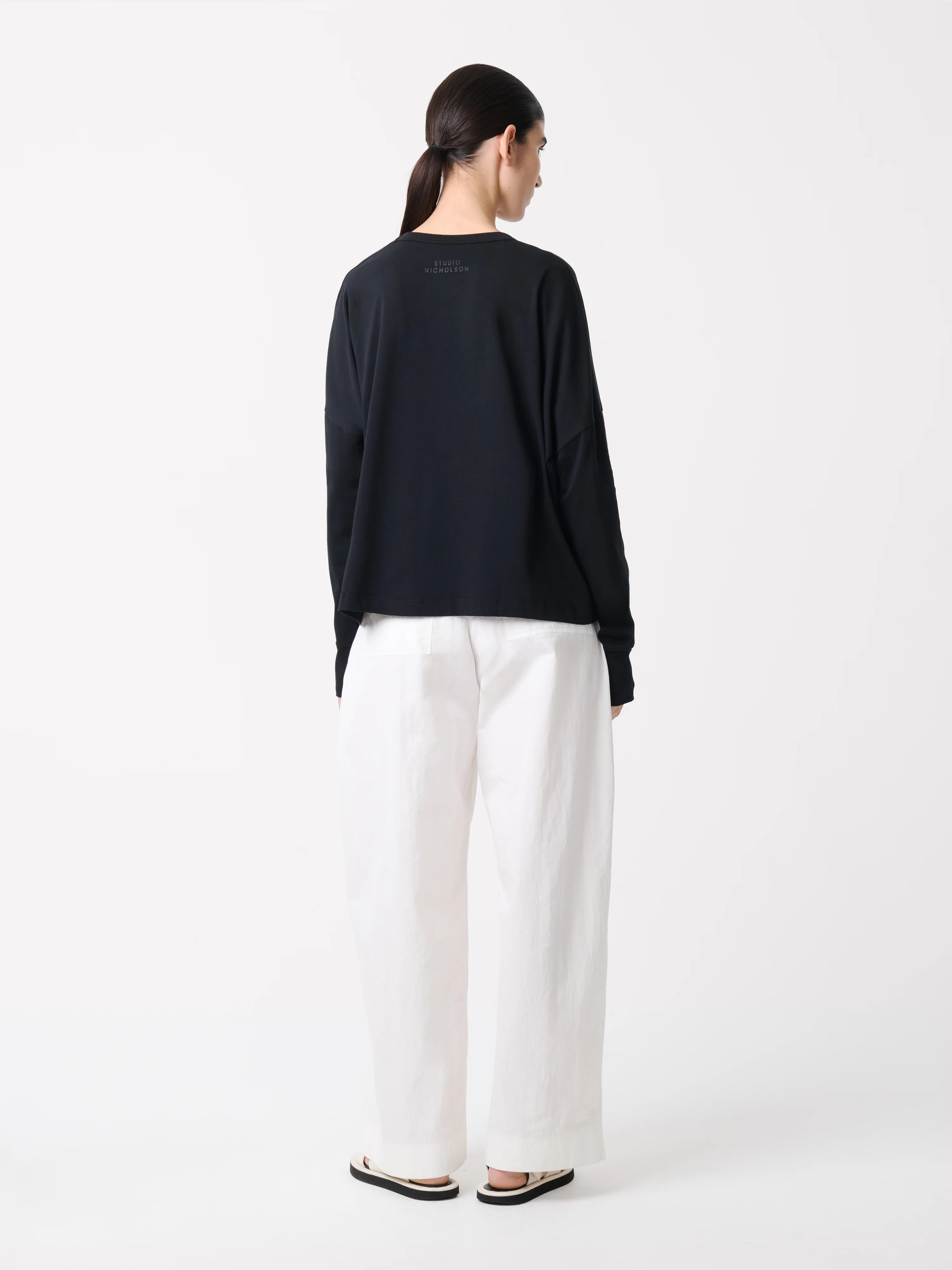 Loop Long Sleeve T-Shirt in Black - Image 4