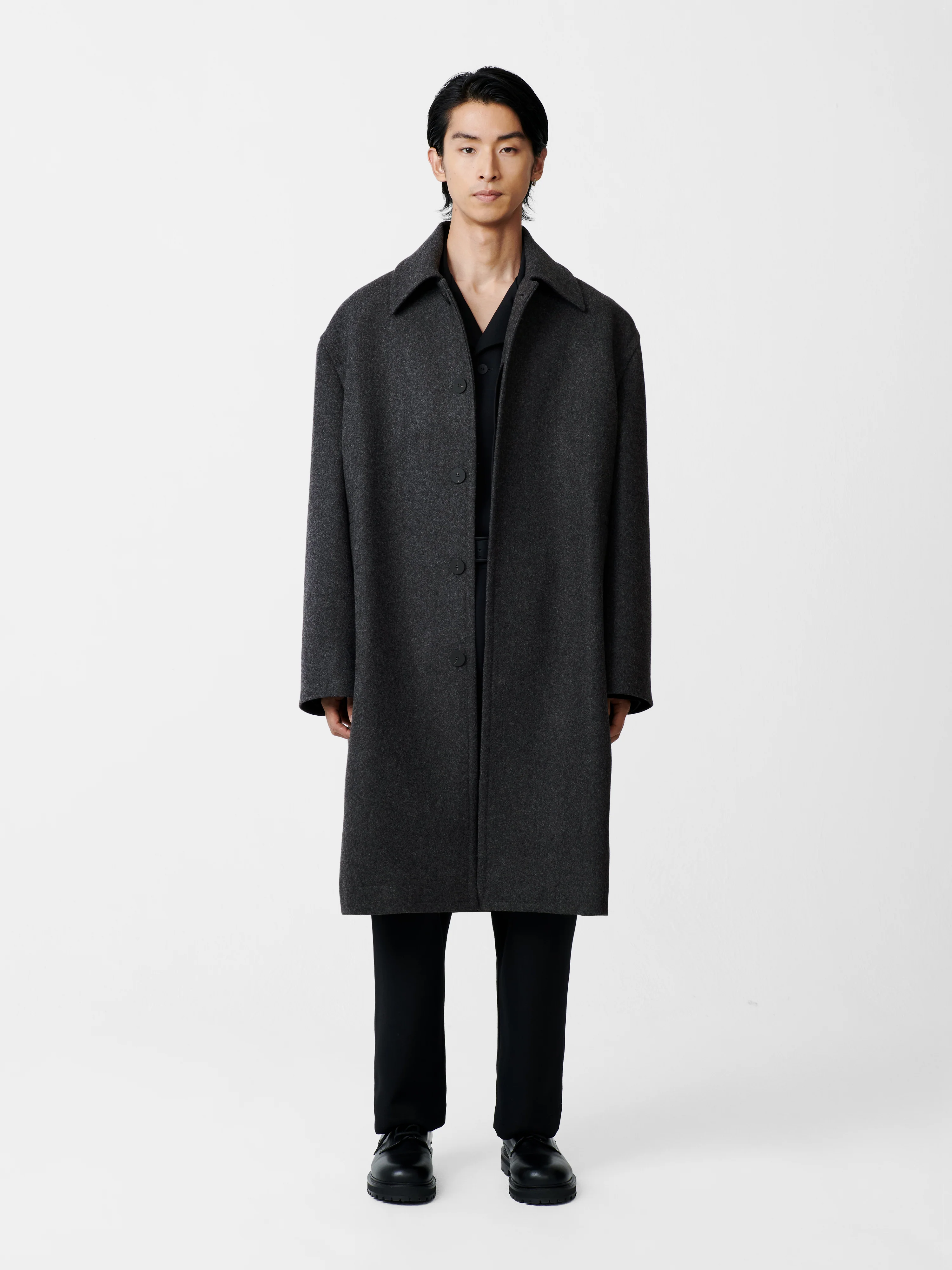 Cover Coat in Charcoal Marl - Image 2