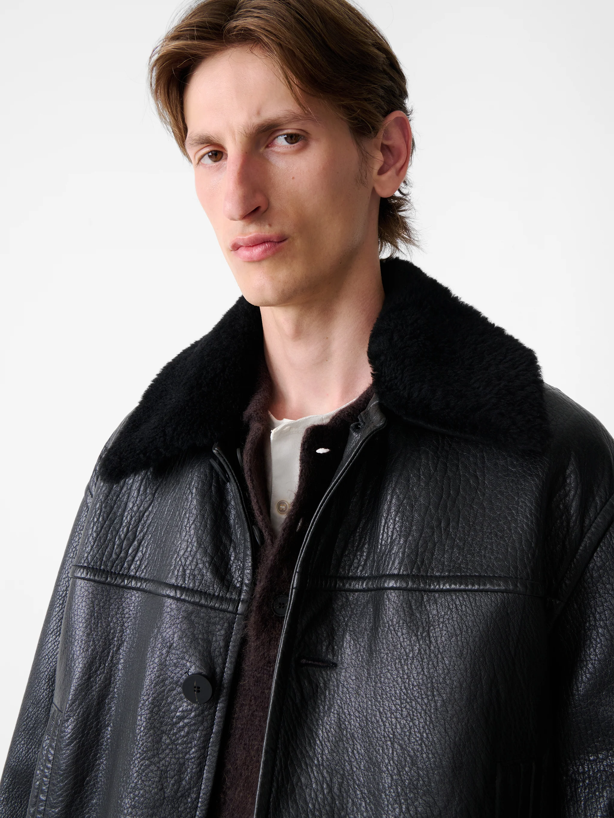 Del Leather Jacket in Black - Image 5