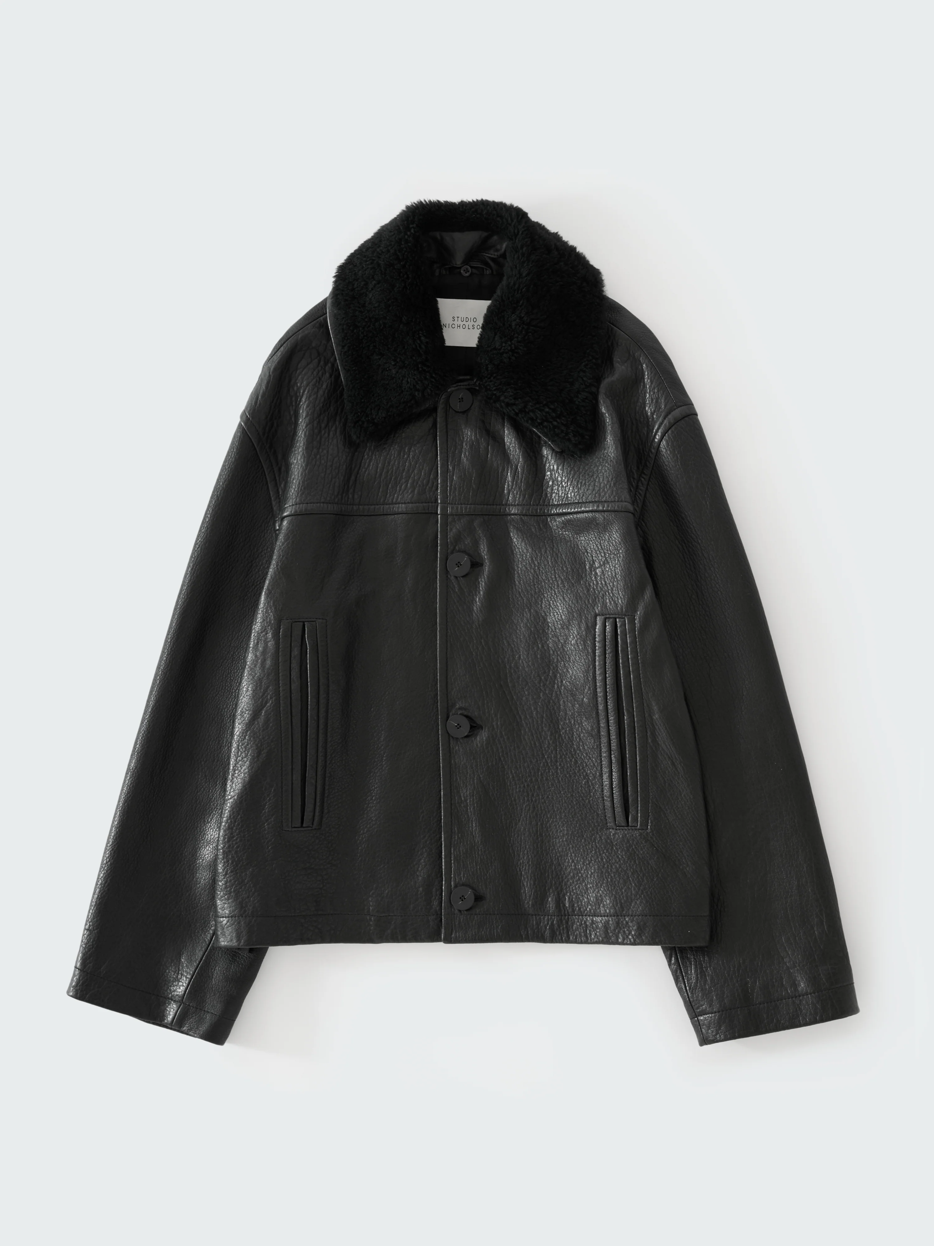 Del Leather Jacket in Black - Image 7
