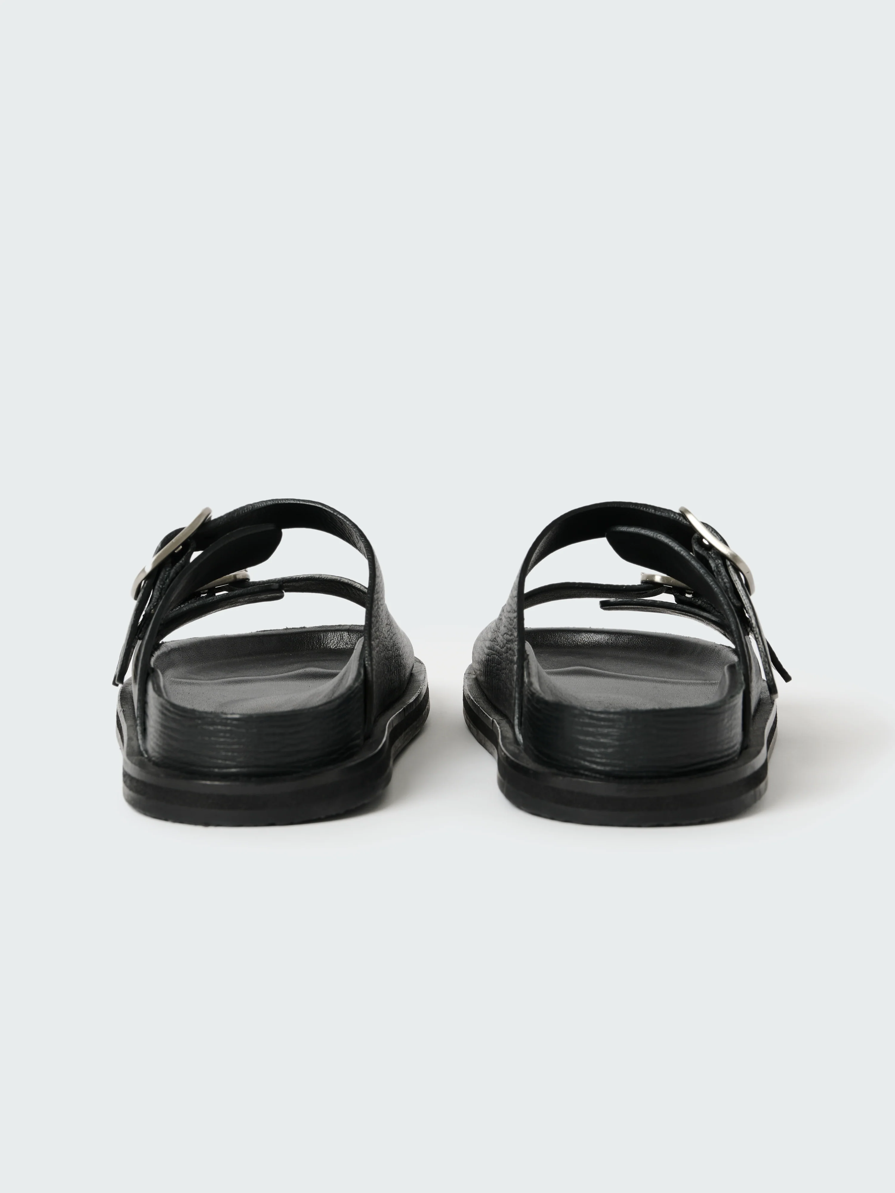 Denver Leather Sandal in Black - Image 3
