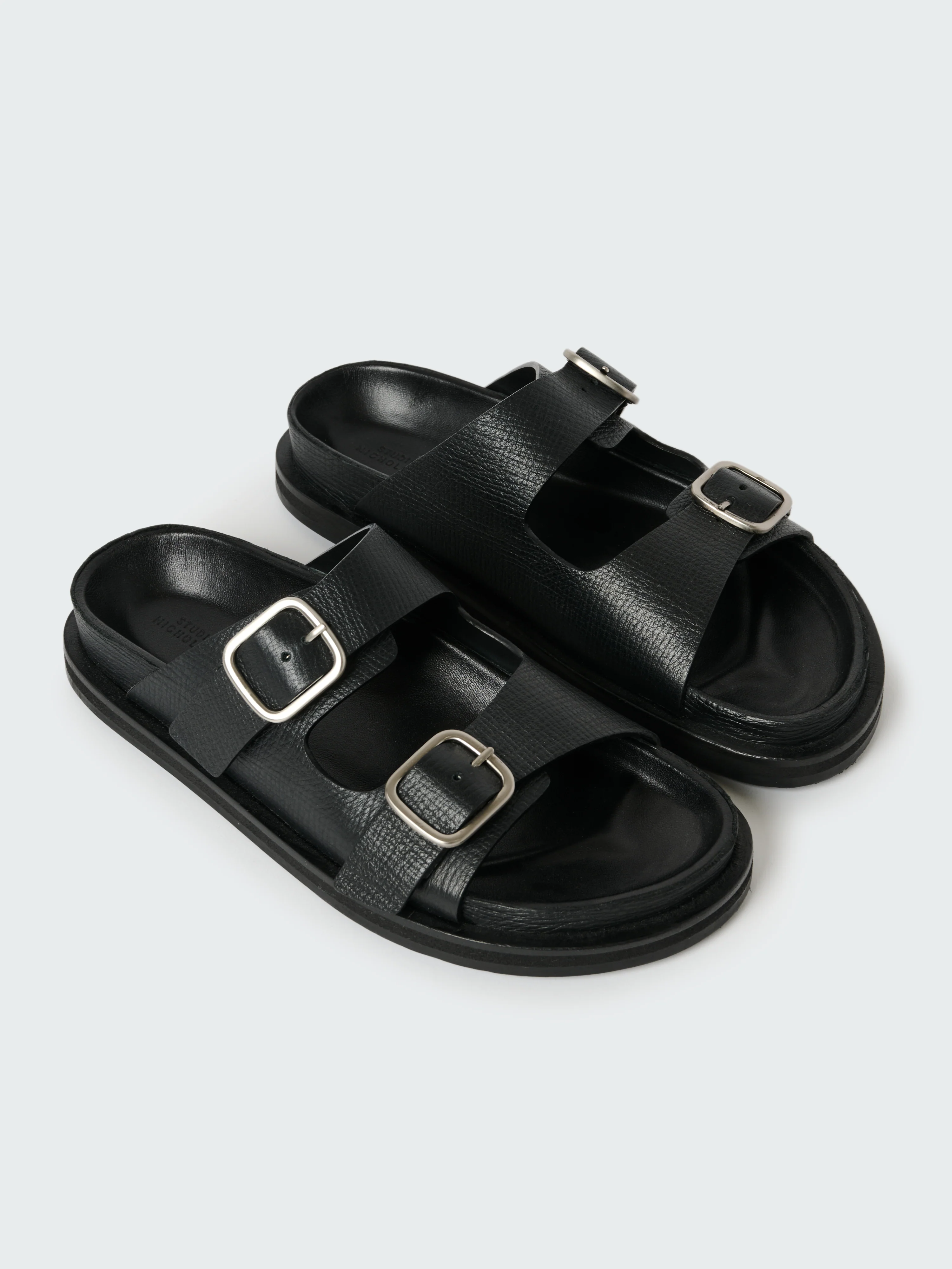 Denver Leather Sandal in Black - Image 4