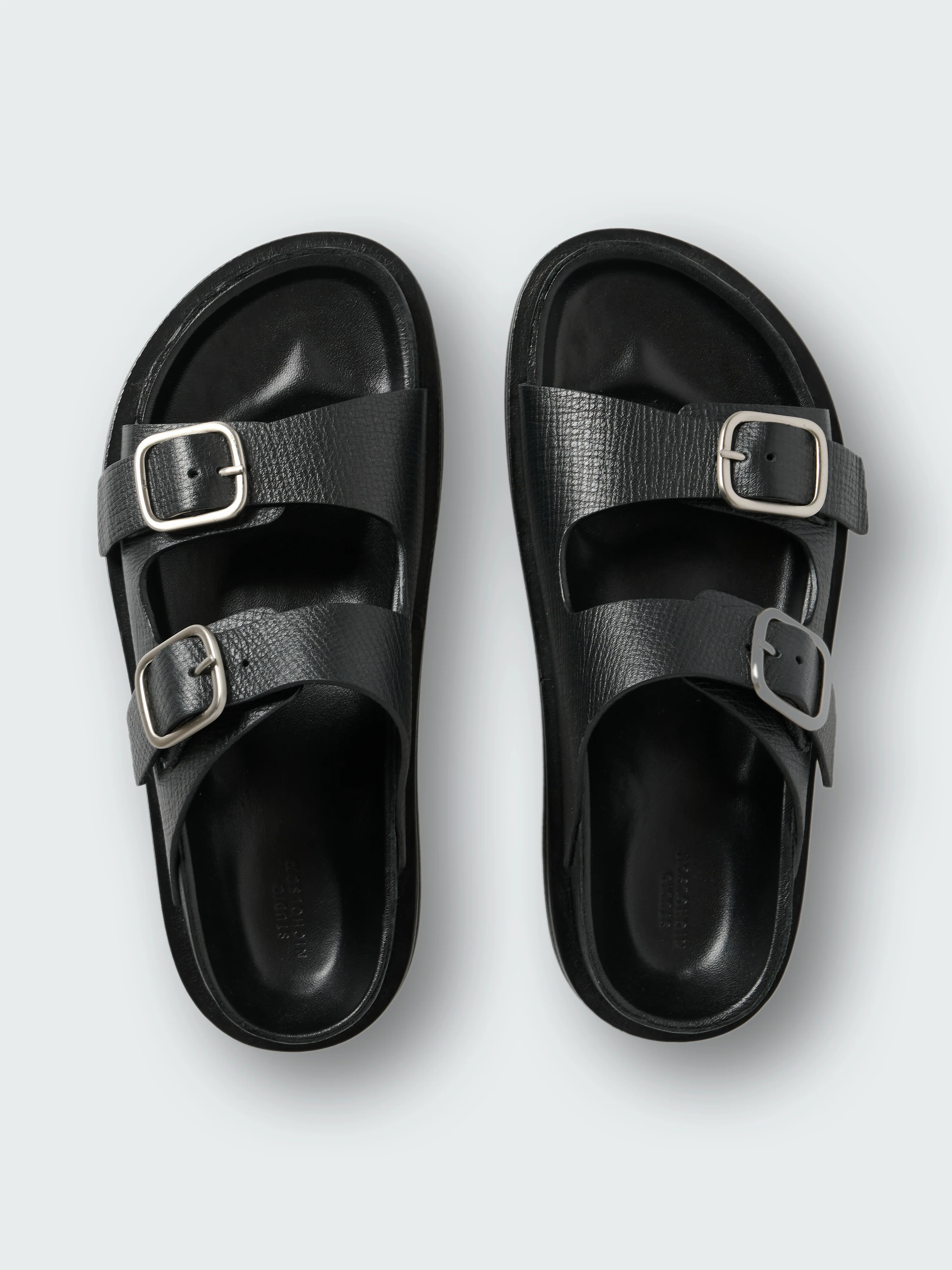 Denver Leather Sandal in Black - Image 6