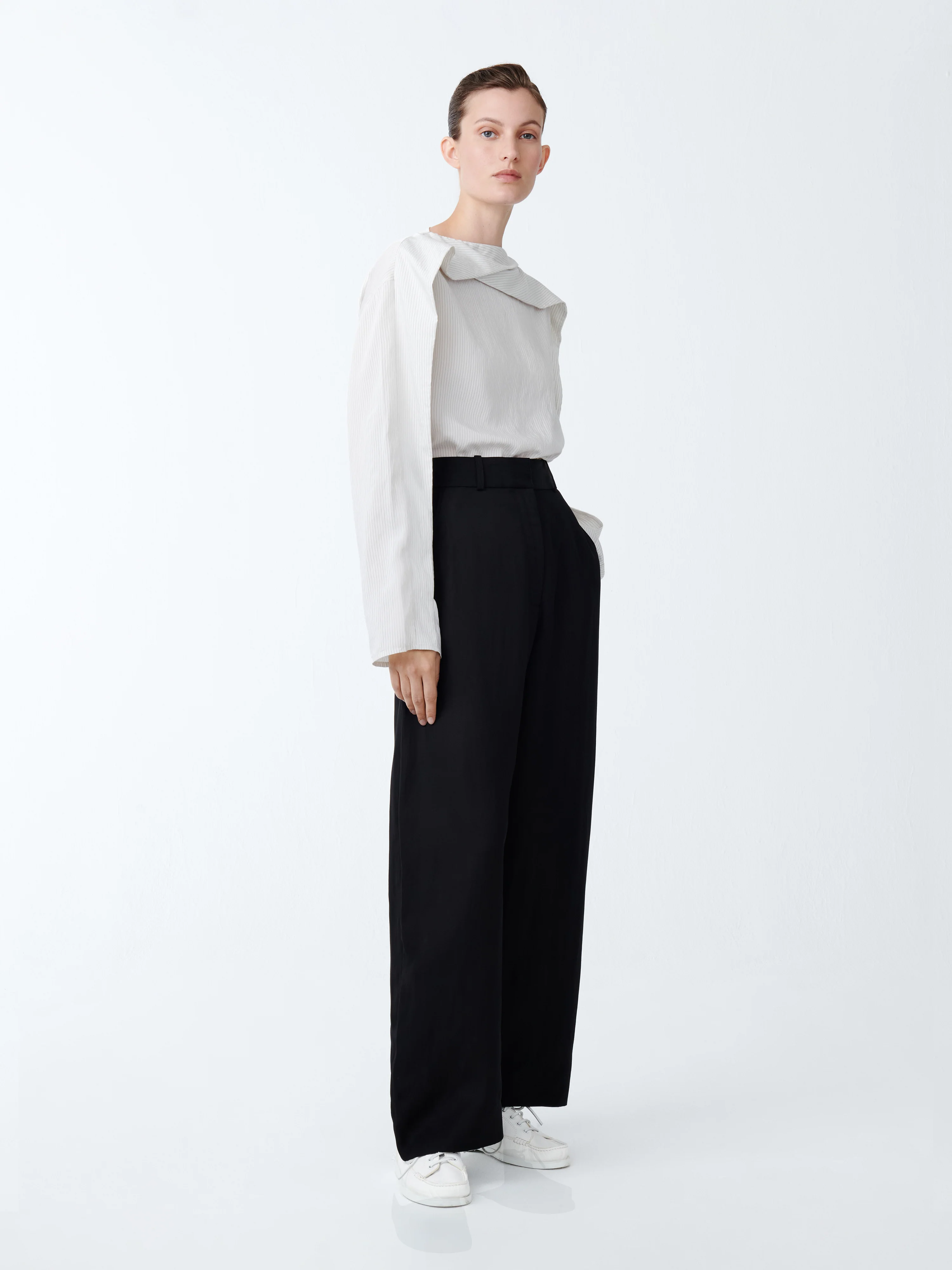 Emmet Top in Black / White Stripe - Image 3
