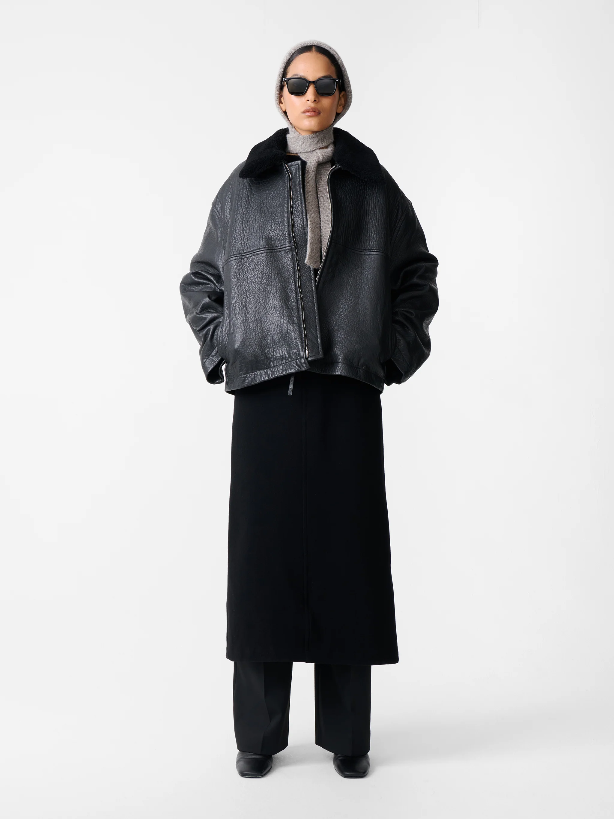 Erie Leather Jacket in Black - Image 4