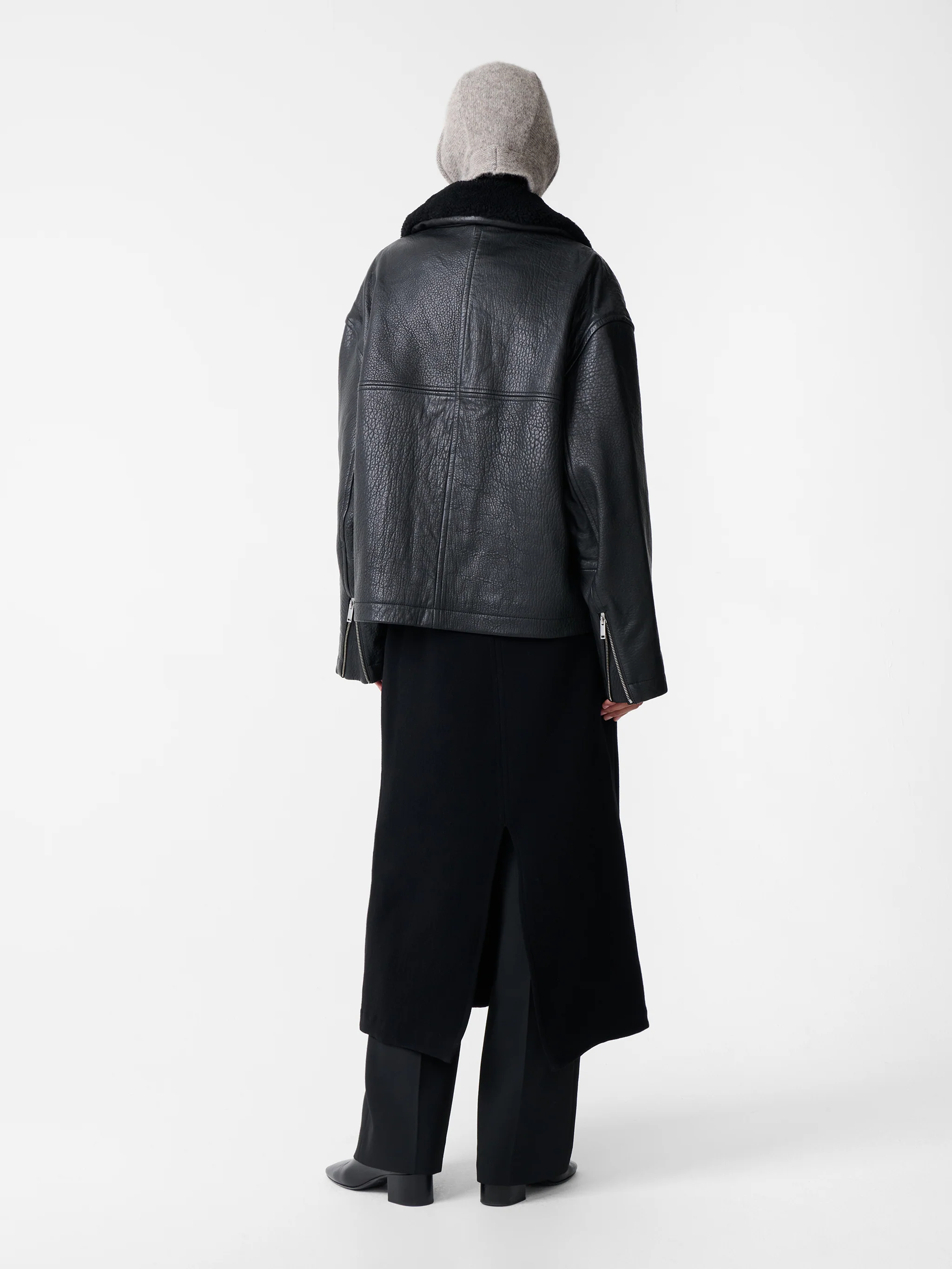 Erie Leather Jacket in Black - Image 5