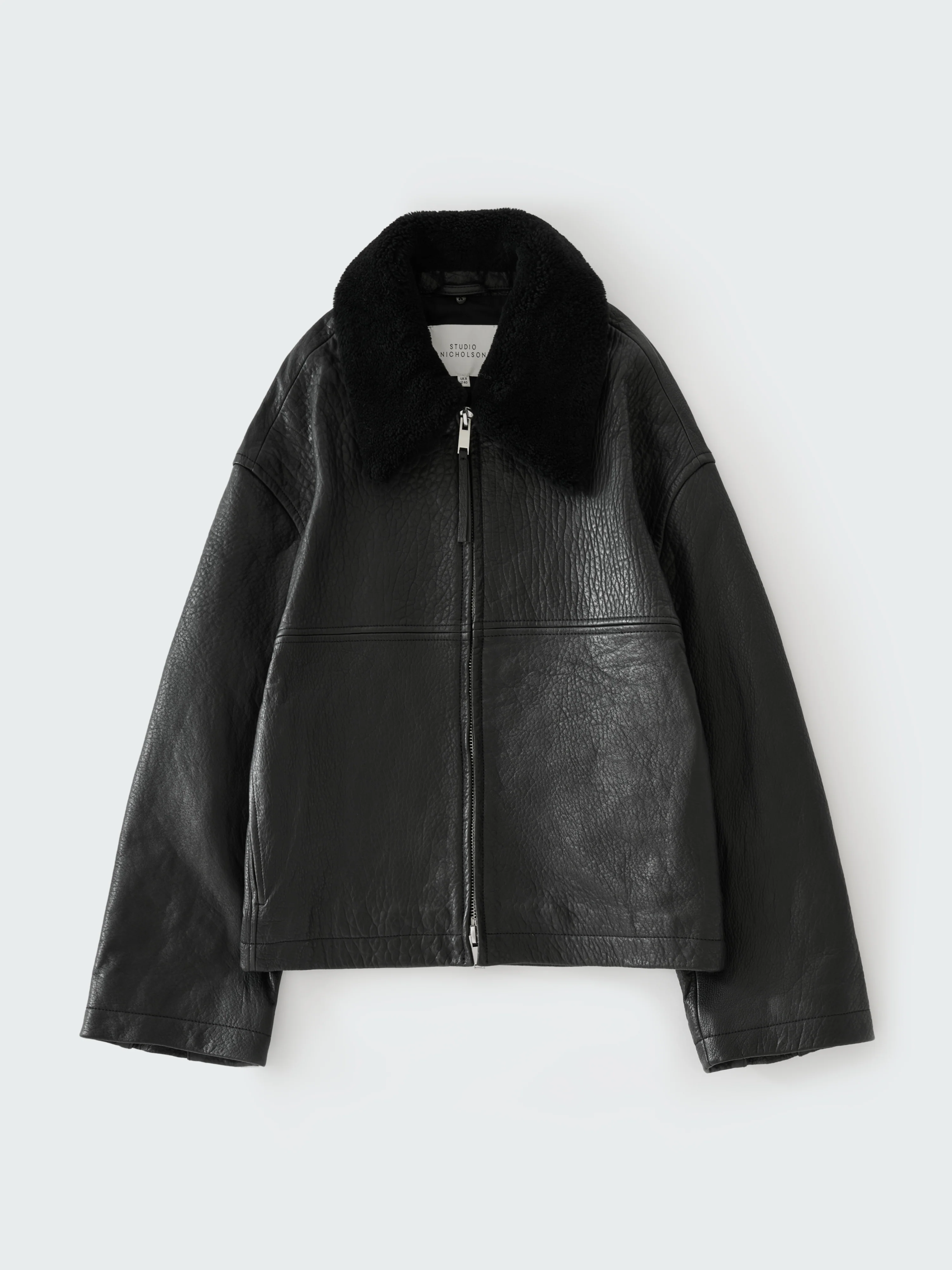 Erie Leather Jacket in Black - Image 8