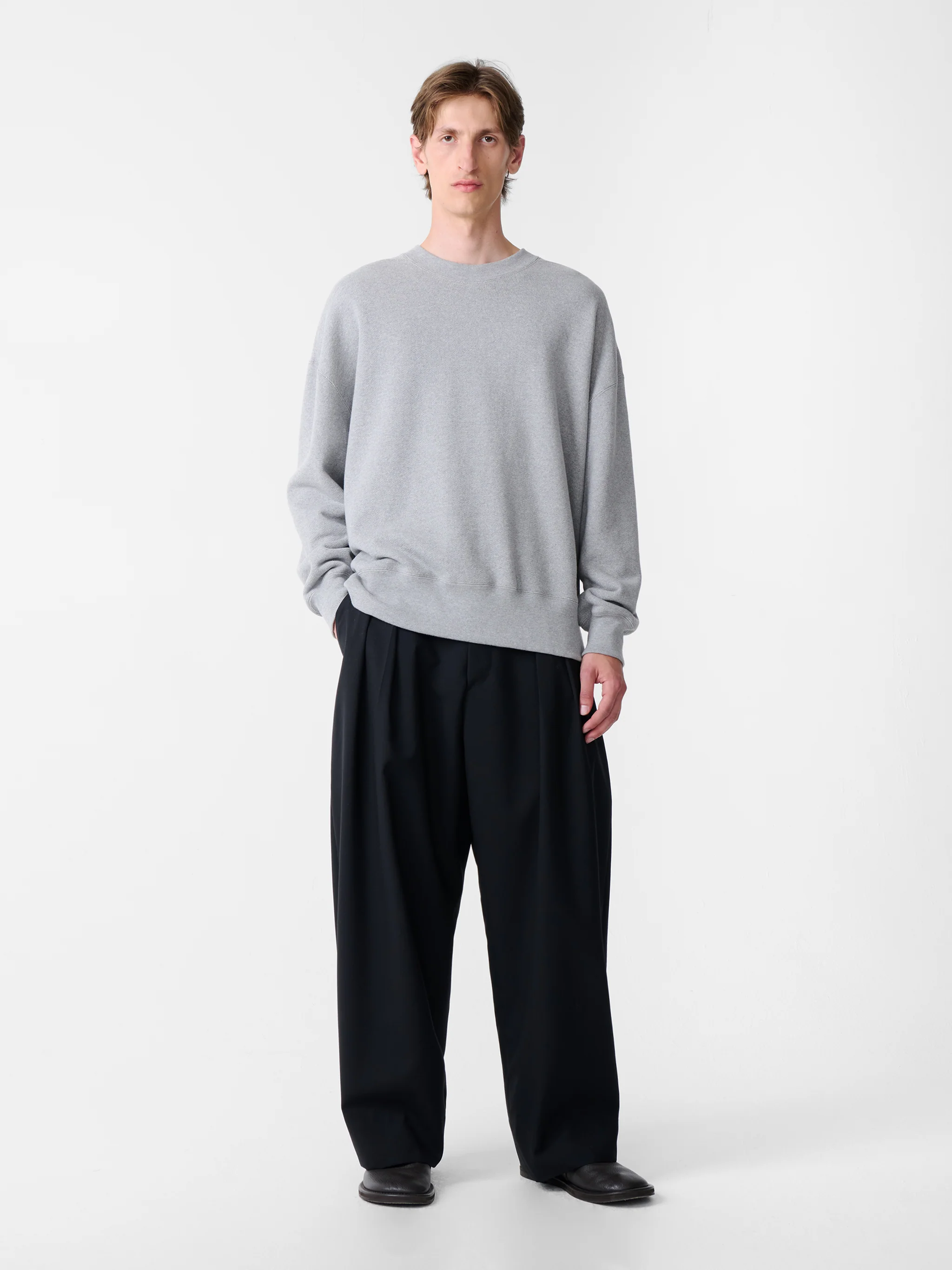 SN X BEAMS Plus Golightly Jersey in Grey Marl - Image 3