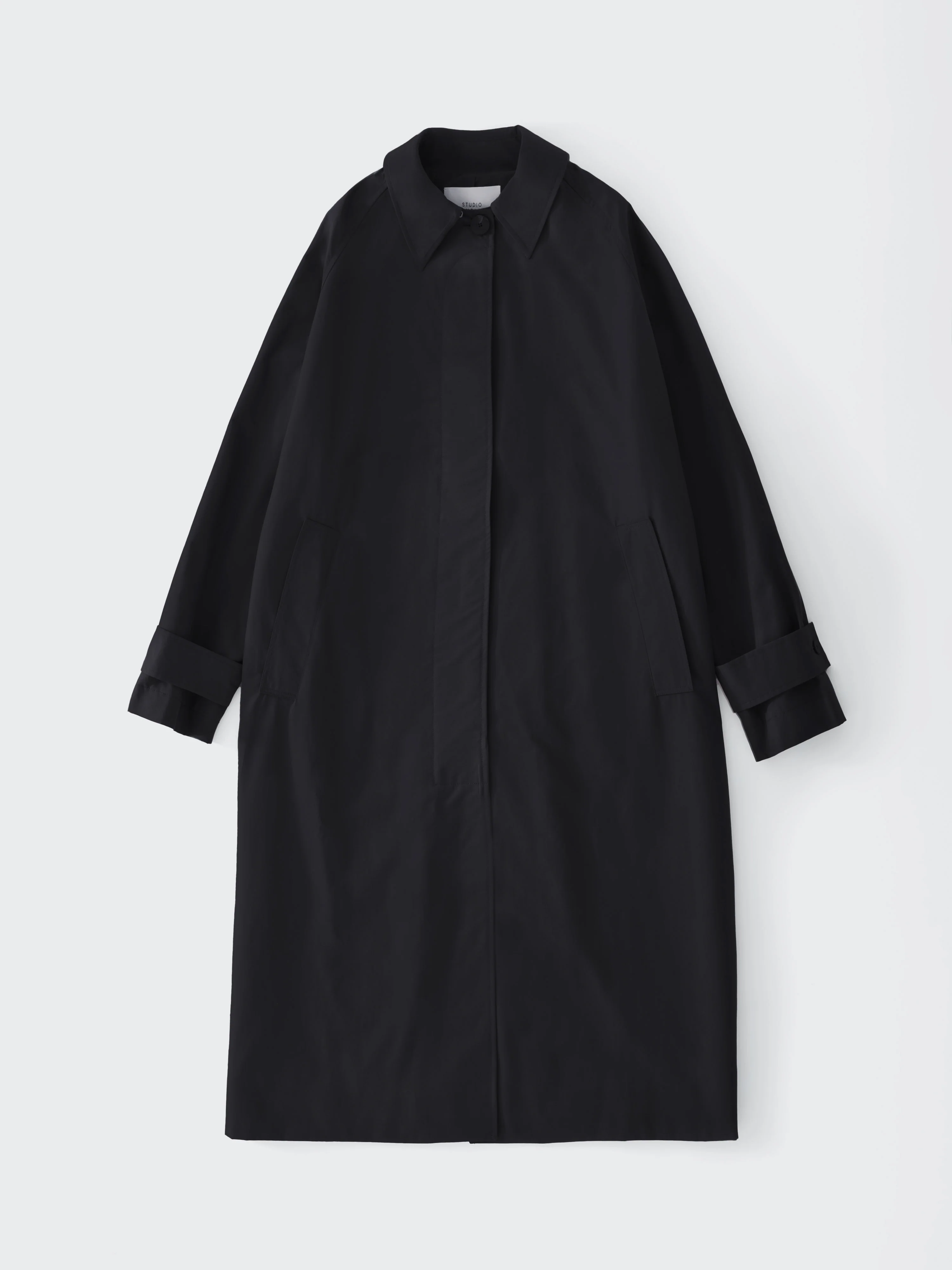Holin Coated Cotton Coat in Black Grape - Image 6