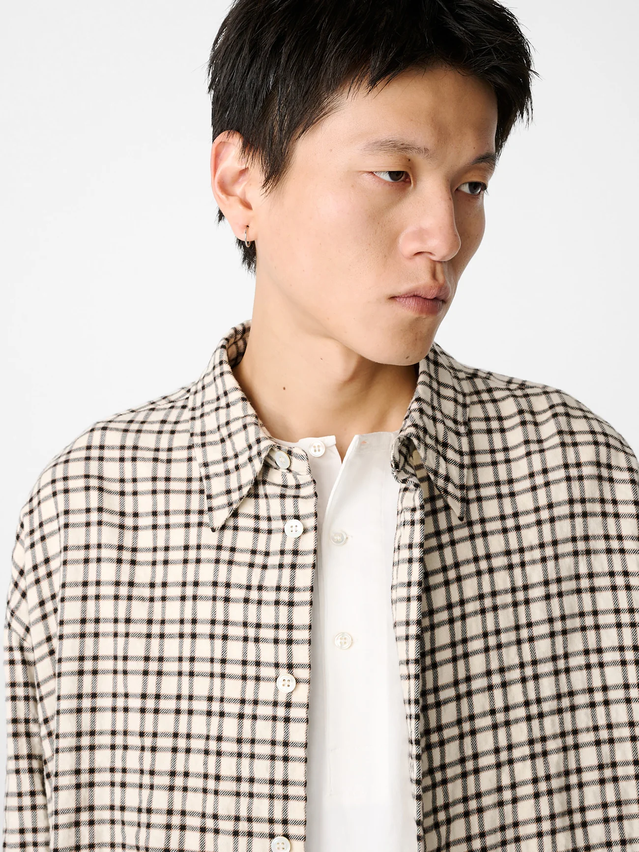 Nostra Shirt in Canvas / Black Check - Image 5