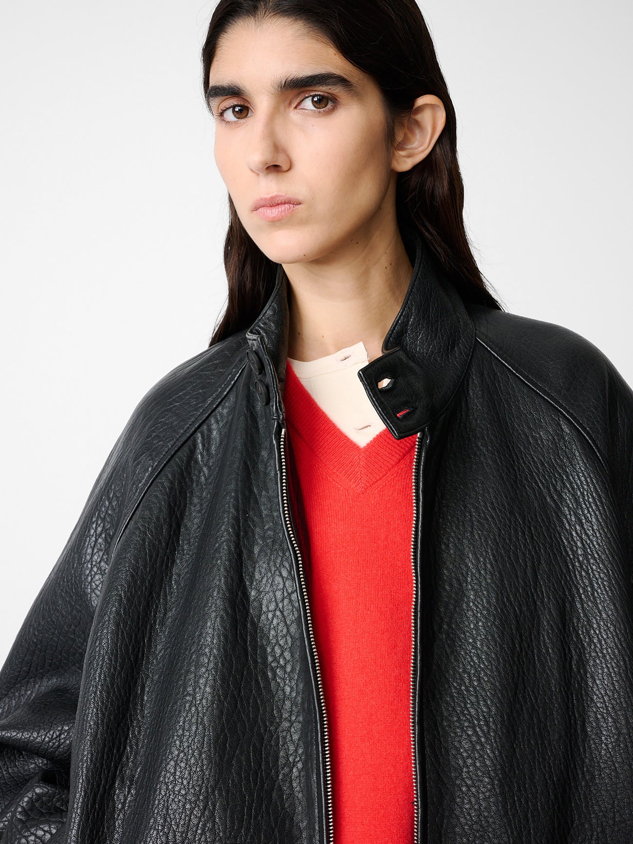 Over Leather Jacket in Black - Image 10