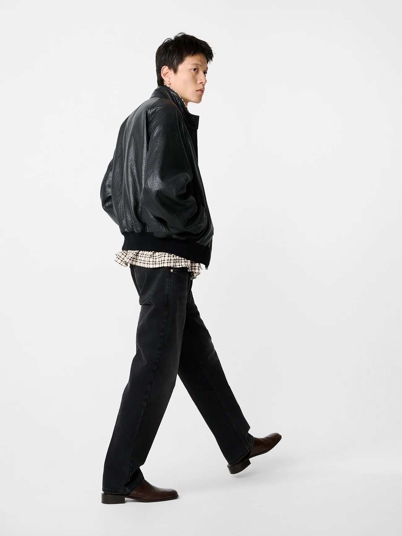 Over Leather Jacket in Black - Image 5