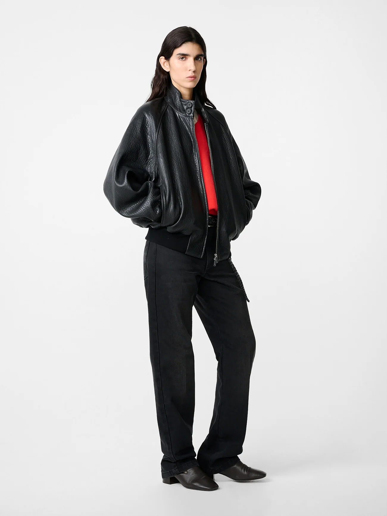 Over Leather Jacket in Black - Image 6