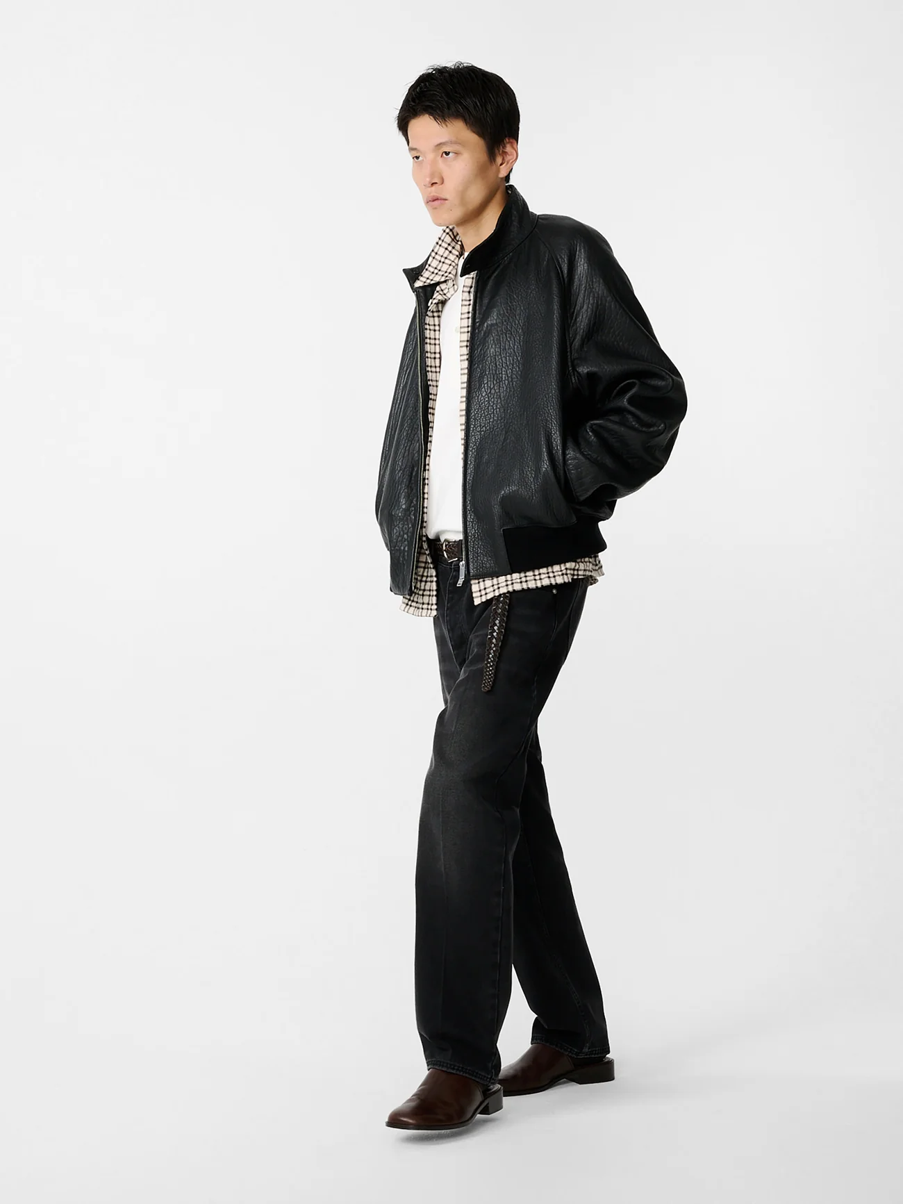 Over Leather Jacket in Black - Image 7
