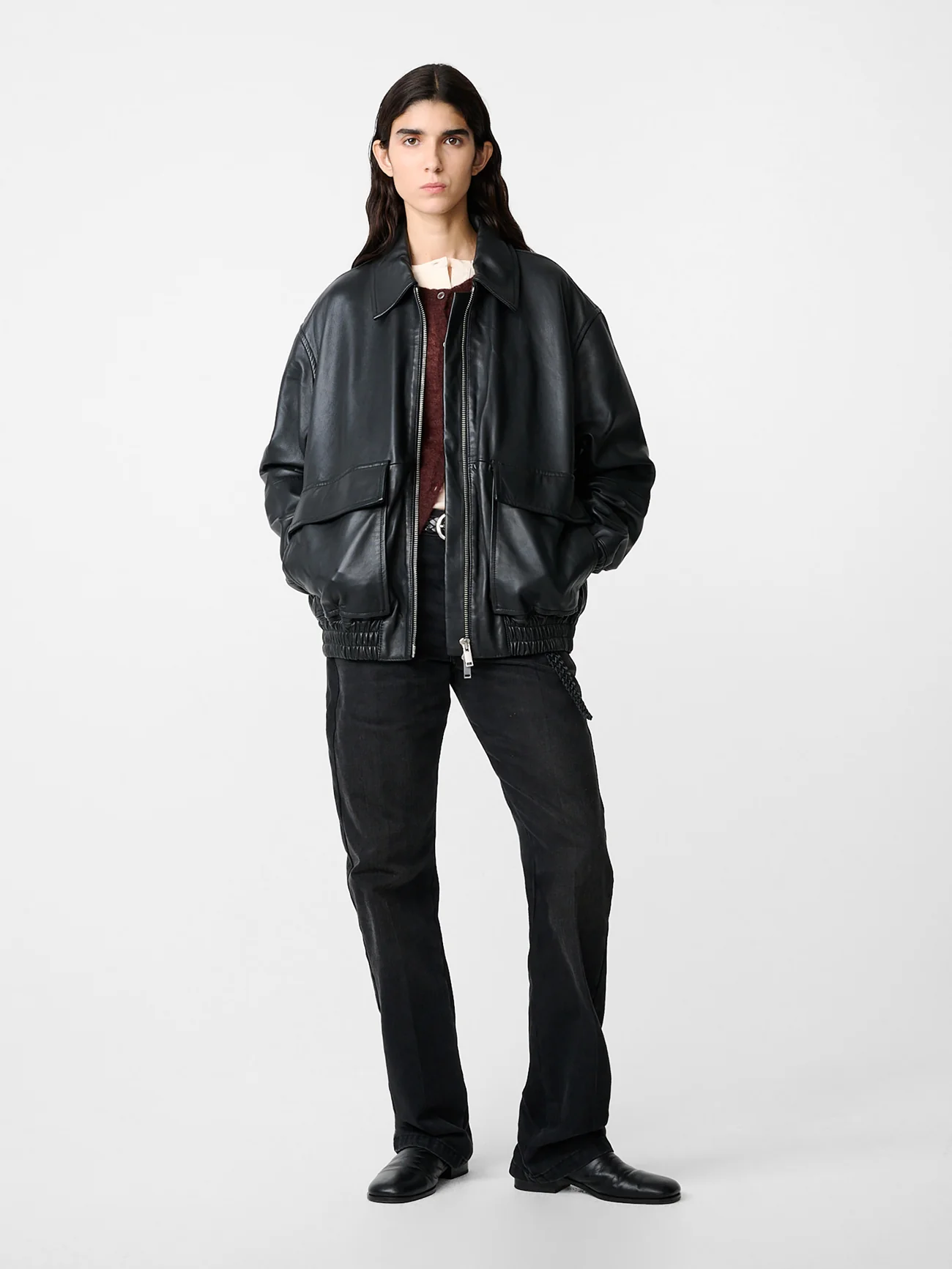 Piston Leather Jacket in Black - Image 4