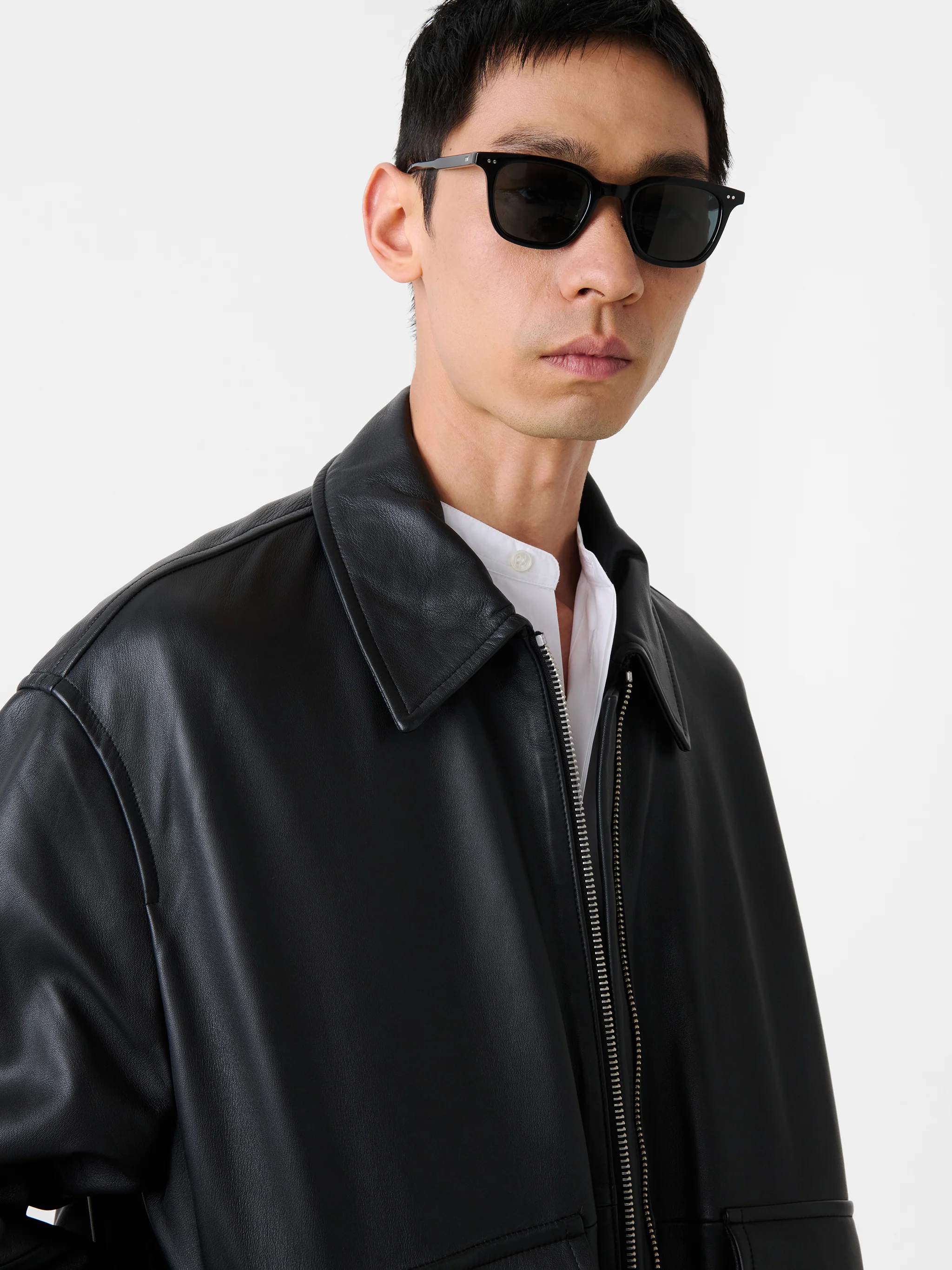 Piston Leather Jacket in Black - Image 6