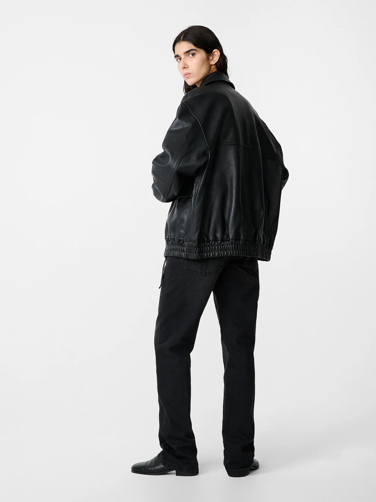 Piston Leather Jacket in Black - Image 8
