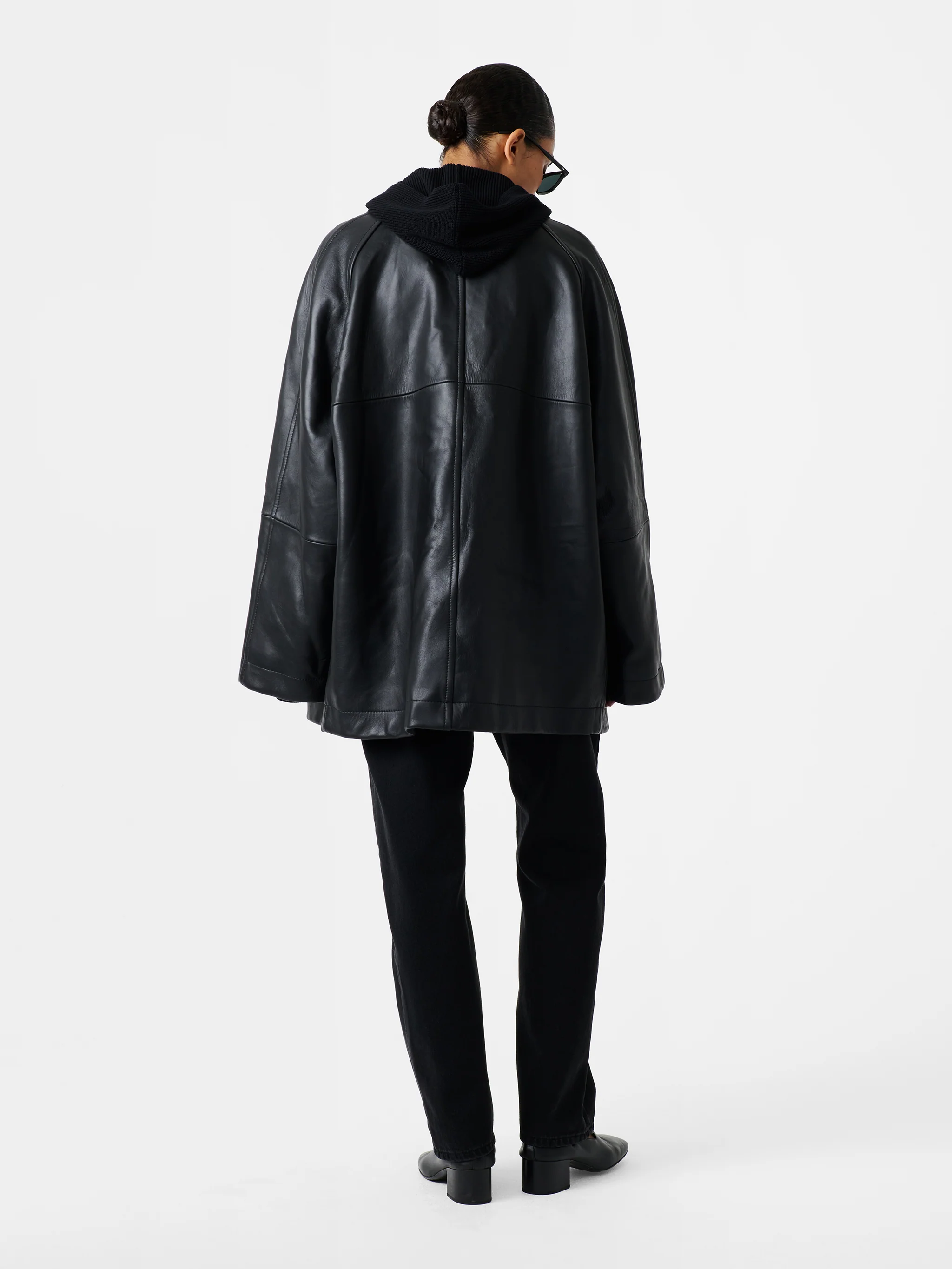 Ridger Leather Coat in Black - Image 5