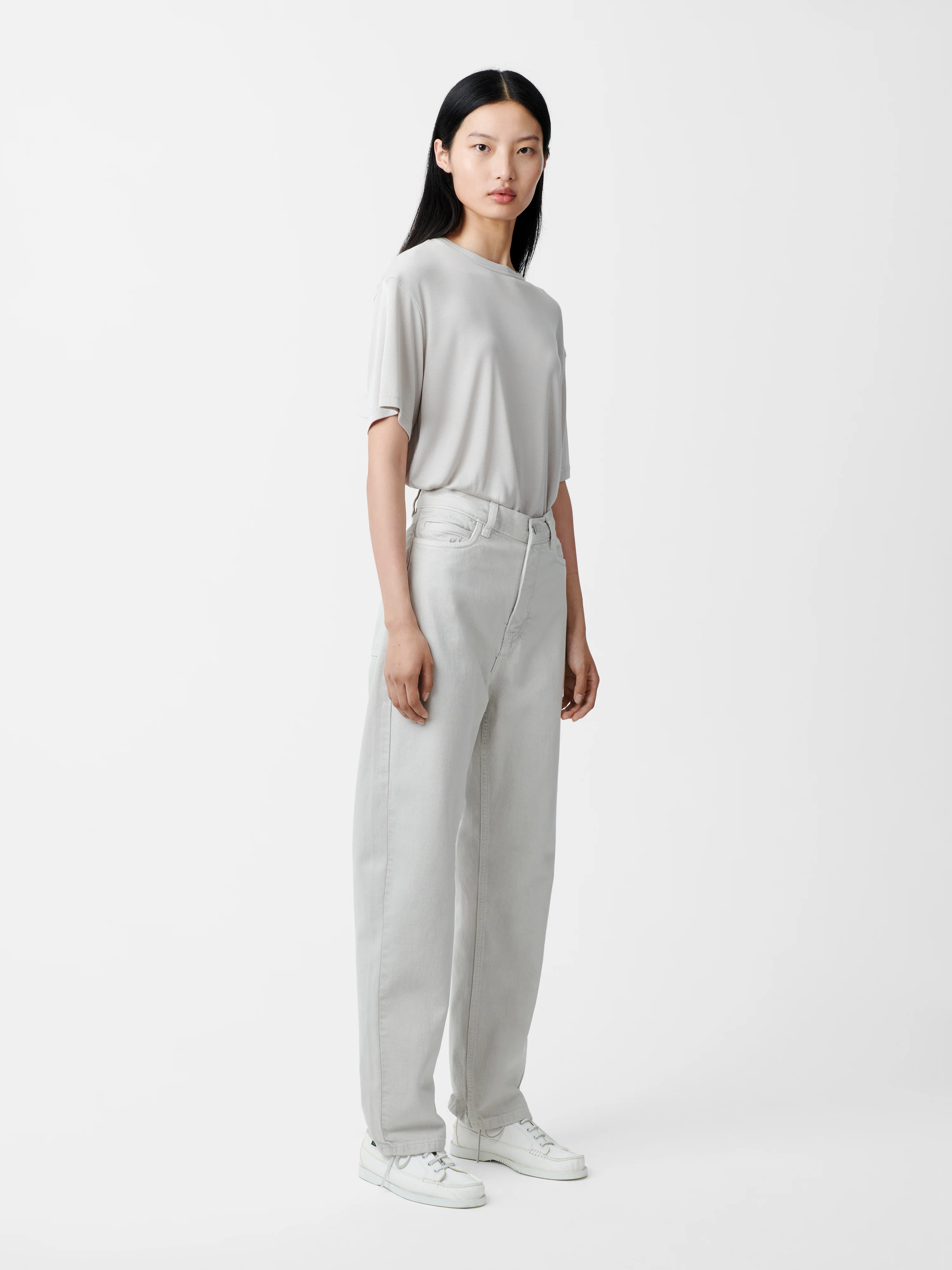 Ruthe Denim Pant in Bone Grey - Image 2