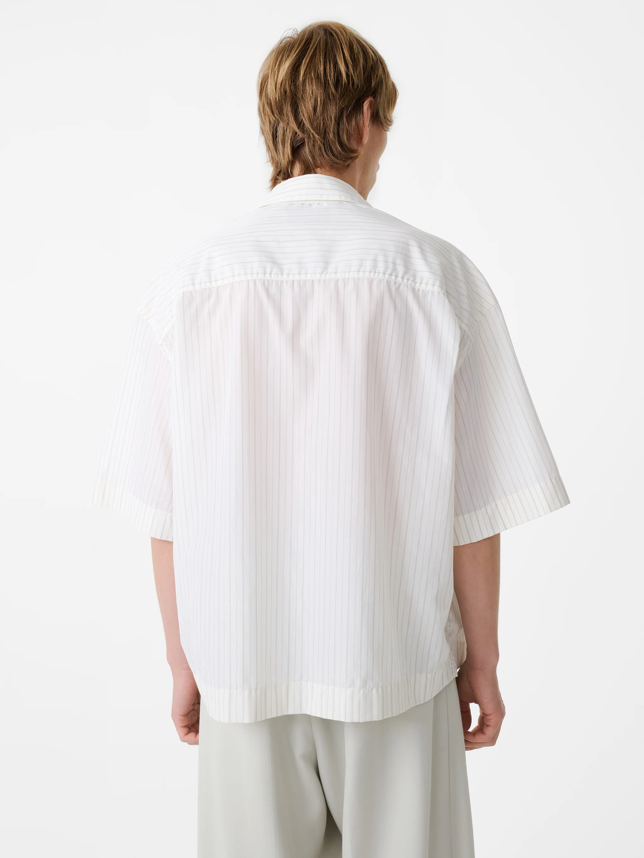 Sanko Shirt in Parchment Stripe - Image 4