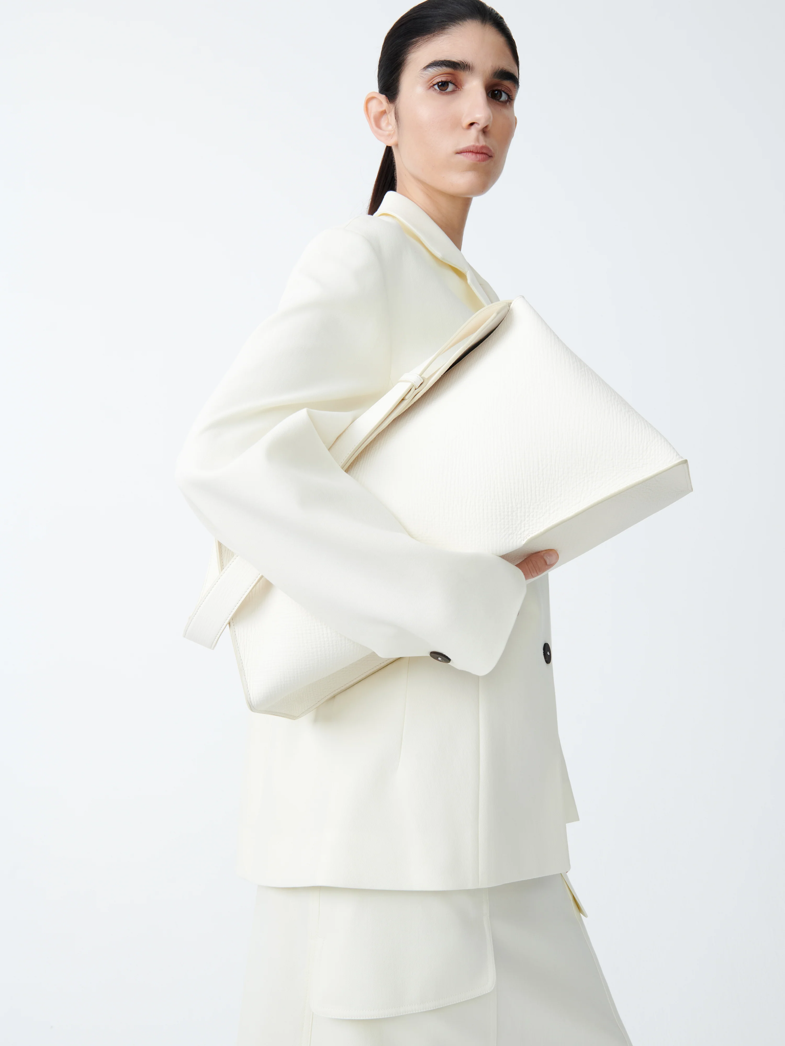 Shiboru Leather Bag in Parchment - Image 11
