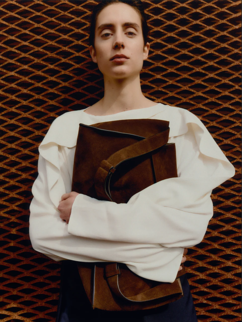 Shiboru Suede Bag in Cocoa - Image 5
