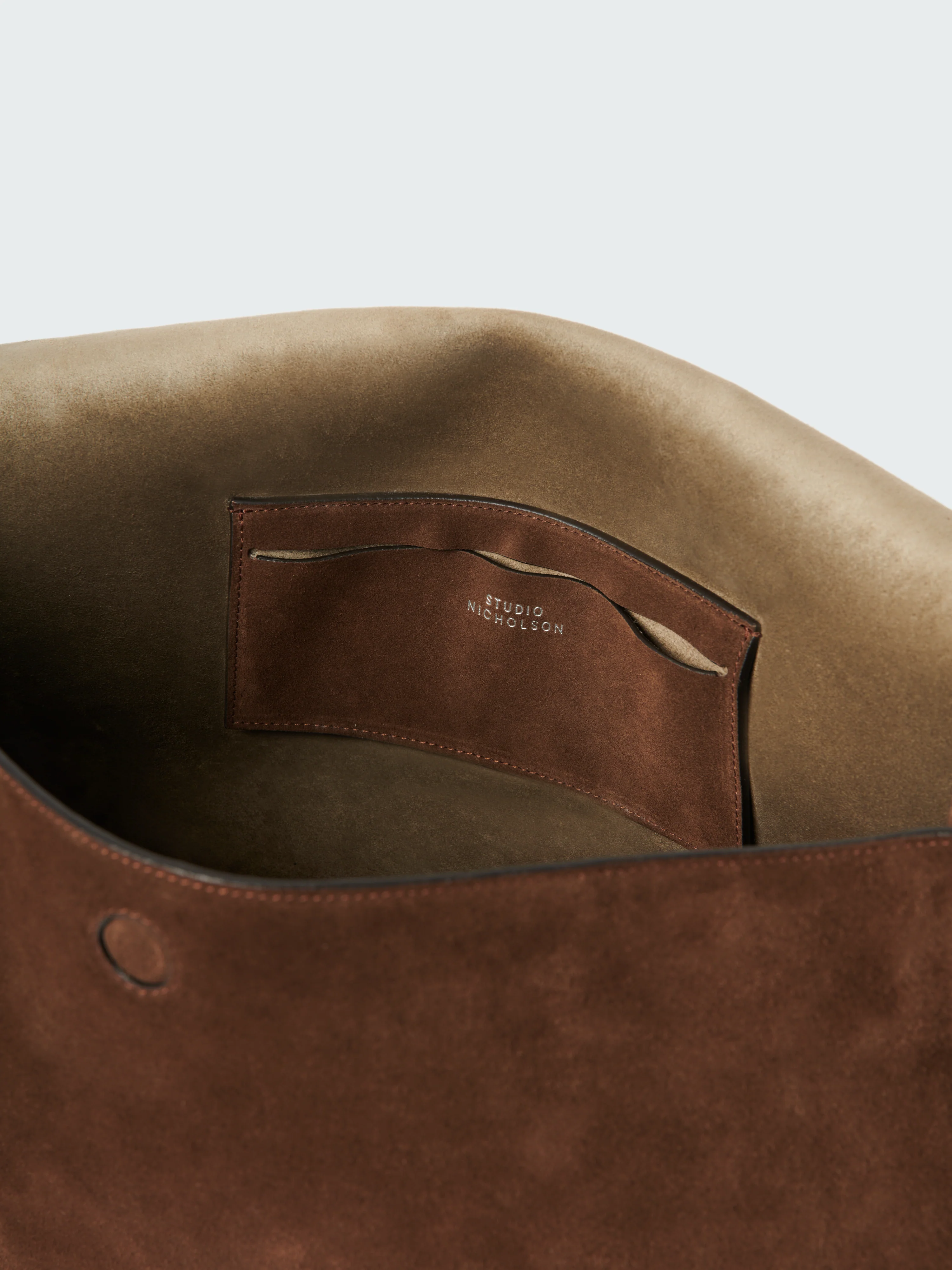 Shiboru Suede Bag in Cocoa - Image 9