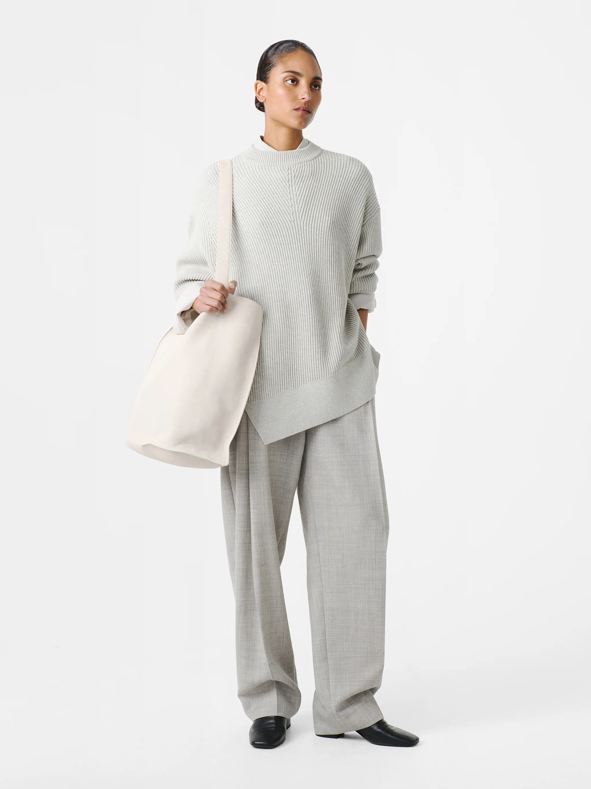 Vai Tropical Wool Pant in Ice Melange - Image 2