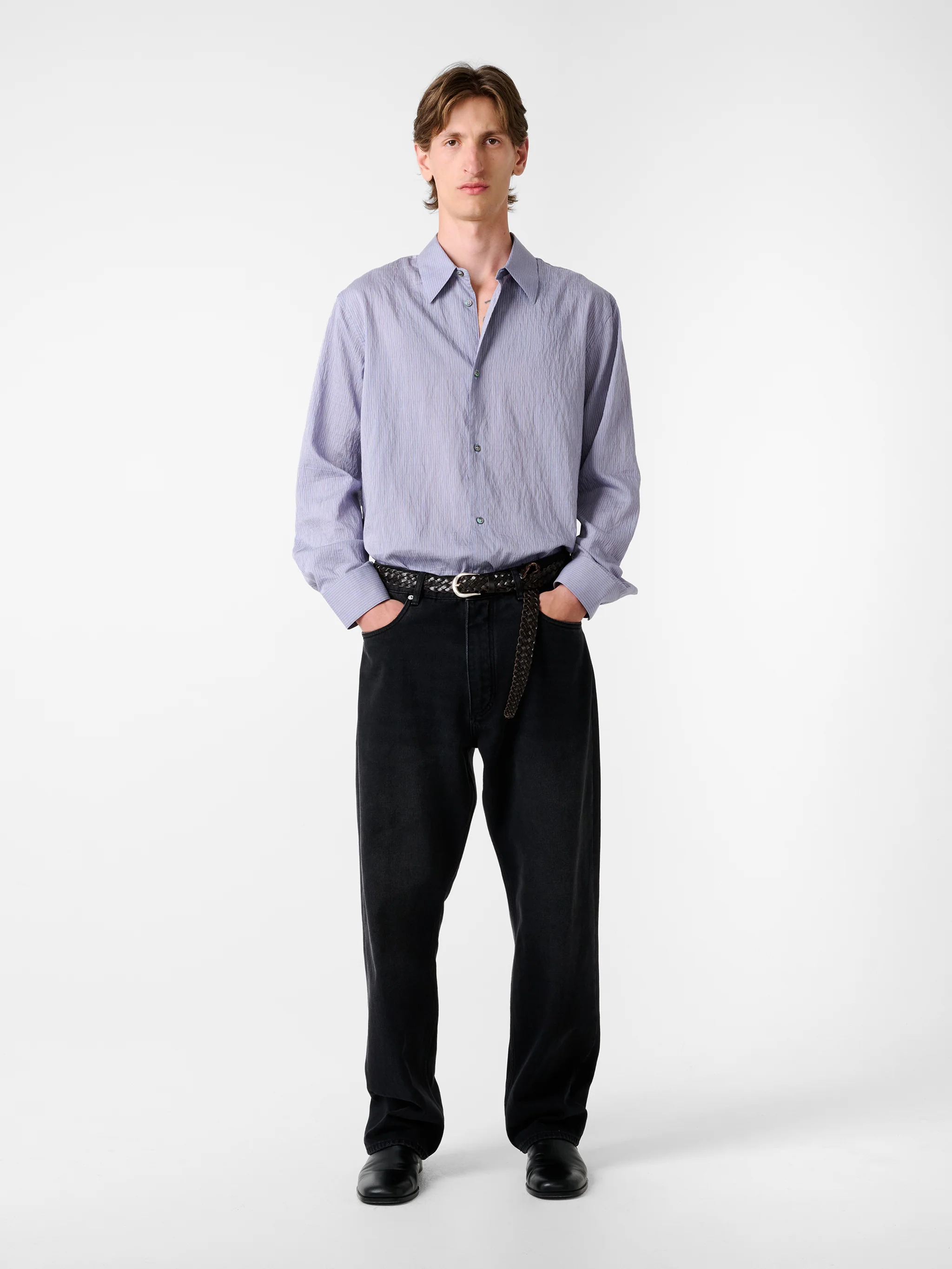 View Shirt in Lilac Stripe - Image 2